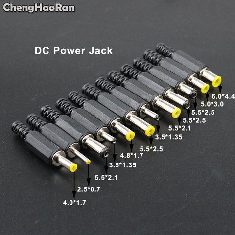 ChengHaoRan DC Power Male Plug Jack Adapter 5.5x2.1mm 5.5x2.5mm 4.8x1.7mm 4.0x1.7mm 3.5x1.3mm 2.5x0.7mm DC Power Connector ► Photo 1/6