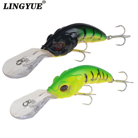 LINGYUE Floating Minnow Fishing Lure Diving 4m Wobblers Hard Crankbaits Plastic Artificial Bait  Rattling Pesca Fishing Tackle ► Photo 1/6