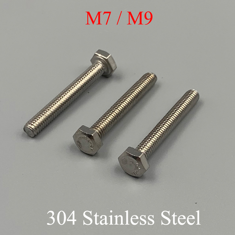 M7 M9*10mm 16mm 20mm 25mm 30mm 35mm 40mm 45mm 50mm 80mm Length 1mm Pitch 304 Stainless Steel Bolt External Hexagonal Hex Screw ► Photo 1/3