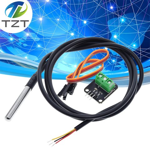 DS18B20 Temperature Sensor Module Kit Waterproof 100CM Digital Sensor Cable Stainless Steel Probe Terminal Adapter For Arduino ► Photo 1/6