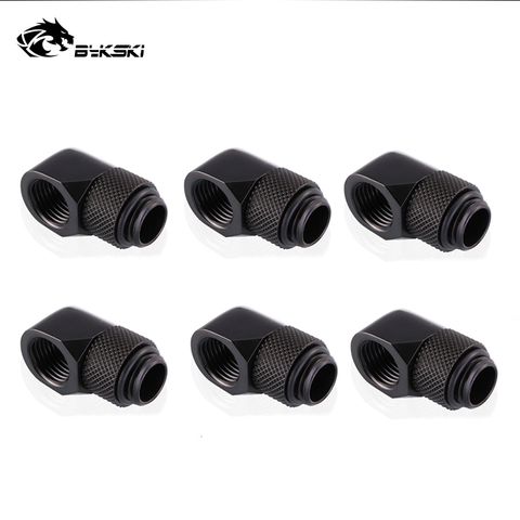 6pcs/lot G1/4'' 90 Rotary Compression fitting 90 degree Rotary Fitting water cooling Adaptors Metal Connector ► Photo 1/6