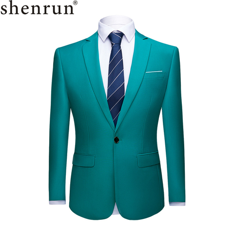 Shenrun Men Suit Jacket Blazers Business Jackets Formal Office Casual Slim Fit Black Green Purple Pink Yellow Wedding Party Prom ► Photo 1/6
