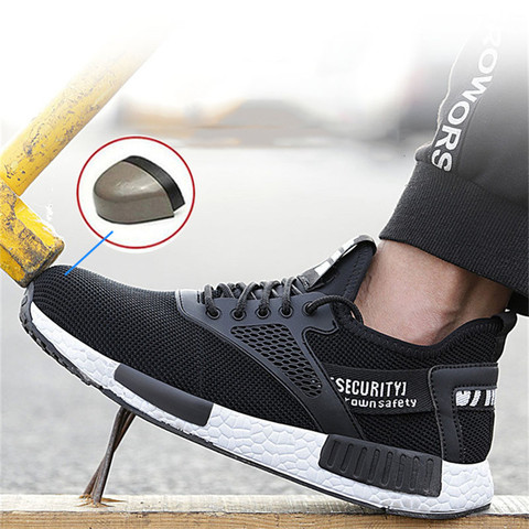 Fall Men's Steel Head Work Safety Shoes Anti-Puncture Safety Boots Men's Breathable Lightweight Industrial Men's Casual Shoes ► Photo 1/6