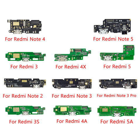 USB Charging Port Board Flex Cable Connector with microphone For Xiaomi Redmi Note 2 3 4 5 Plus Pro 5A 6 Pro 4x 4A 6A ► Photo 1/6