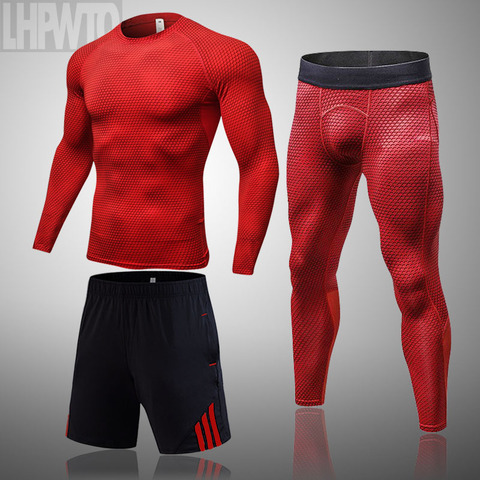 Gym Men's Running Set Fitness Sportswear Athletic Physical Training Clothes Sports Suits Workout Jogging Rashguard Men's Kit ► Photo 1/6