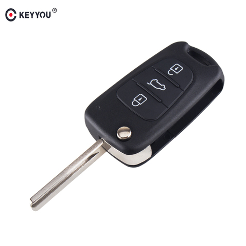 KEYYOU 3 Button Flip Remote Key Car Key Shell For Hyundai Avante I30 IX35 For Kia K2 K5 Sorento Sportage Auto Key Case Styling ► Photo 1/5