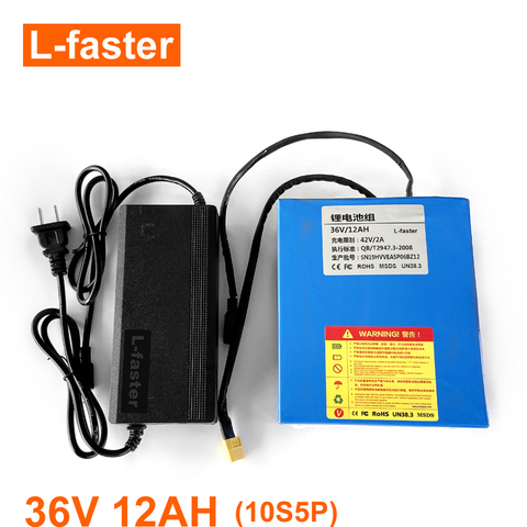 36V 12Ah Electric Bike Lithium Battery With Charger Include EU Plug Adapter Electric Scooter Battery Can Put In Our Battery Bag  ► Photo 1/6