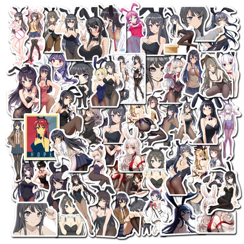 50PCS Cute Character Bunny Girl Graffiti Funny Anime Sticker For Car Luggage Laptop Bicycle Fridge Skateboard Decor Stickers F3 ► Photo 1/6