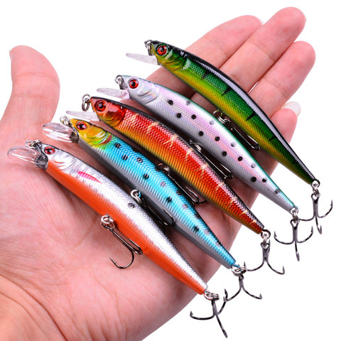 5PC Minnow Wobblers Lure 3D Eyes Hard Plastic Lures Crankbait Wobbler Artificial Bait 10CM/8.6G Good Fishing Tackle Sea Bass Set ► Photo 1/6