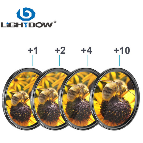 Lightdow 4 in 1 Macro Close Up Lens Filter +1+2+4+10 Kit 49mm 52mm 55mm 58mm 62mm 67mm 72mm 77mm for Canon Nikon Sony Cameras ► Photo 1/6