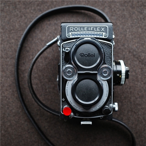 Wide Leather Neck Strap With Clips For Rolleiflex 2.8E 2.8F 2.8FX 3.5E 3.5F 3.5C ► Photo 1/6