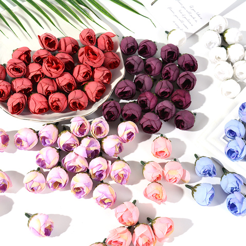 10pcs 3CM New Artificial Flower Silk Rose Head For Wedding party Home Decoration DIY Garland Scrapbook Gift BoxCraft Fake Flower ► Photo 1/6