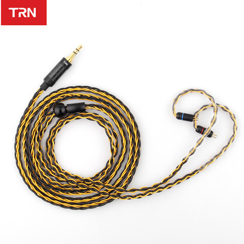 TRN Earphones T1 Gold Silver Mixed plated Upgrade cable 8 Core Headphone wire for V90 V80 V60 V30 V20 V10 C10 ZST T2 S2 BQ3 NO.3 ► Photo 1/6