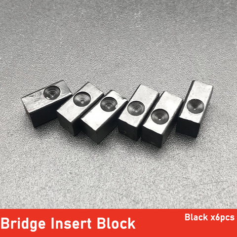 6 Pcs Electric Guitar Tremolo Bridge Saddle Double System Bridge Clamp Locking String Insert Block Black ► Photo 1/6