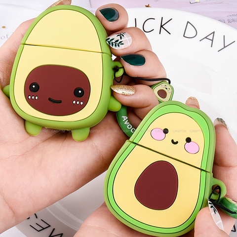 CASPTM Fruit Earphone Case For Apple Airpods 1 Soft Green Avocado Silicone Cute Strawberry Headphone Charging Box For Airpods 2 ► Photo 1/6