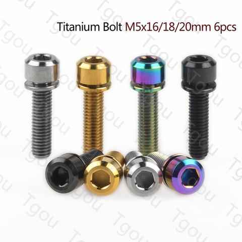 Tgou Titanium Bolt M5x16 18 20mm Hex Head with Washer Screws for Bicycle Stem Handlebar 6pcs ► Photo 1/5