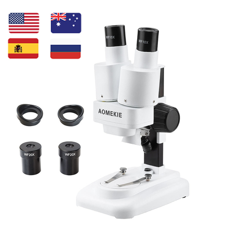 AOMEKIE 20X/40X Binocular Stereo Microscope with LED for PCB Solder Mobile Phone Repair Mineral Specimen Watching HD Vision ► Photo 1/6