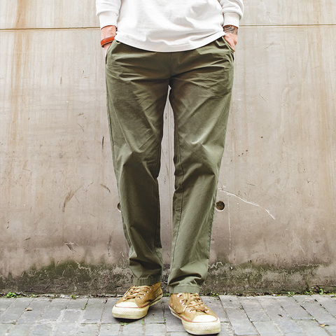 Maden Men’s Casual Cotton Dad Pants Regular Straight Fit Solid Khaki Pants With Elasticated Waist 4 Colors ► Photo 1/5