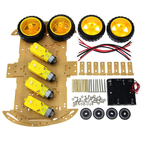 2022 4/2WD Robot Smart Car Chassis Kits with Speed Encoder for Arduino 51 M26 DIY Education Robot Smart Car Kit For Student kids ► Photo 1/4