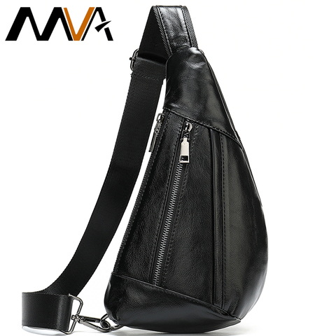 MVA Genuine Leather Bag Men's Crossbody Bag For Men Messenger Bags Men Leather Men's Shoulder/Chest Bags Small Chest Pack 7025 ► Photo 1/6