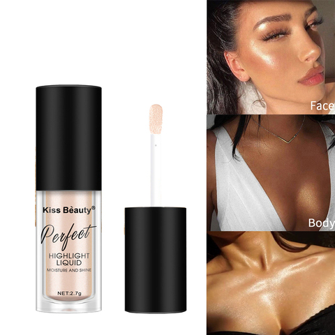 Liquid Highlighter Face Skin Brightener Shimmer Long-lasting Easy To Wear Glitter Eyeshadow Lips Body Glow Create MakeUp Tools ► Photo 1/6