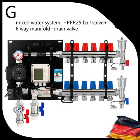 mixed water system for floor heating temperature control system mixed water temperature calculation with manifold for 1/2 pex ► Photo 1/4