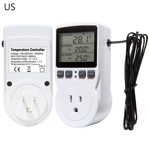 Digital Thermostat Temperature Controller Socket Outlet 16A with Timer Sensor C90A ► Photo 1/6