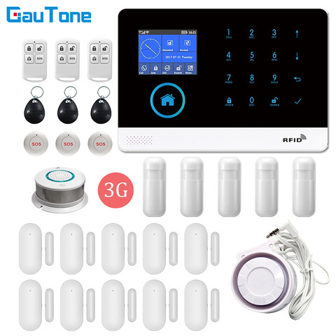 Wireless WiFi 3G Home Fireproof＆Burglar Intelligent Security Alarm System LCD Touch Keyboard Sensor kit Multi-language Switching ► Photo 1/6