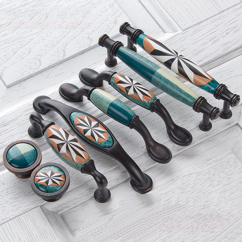 Ceramic Door Handles European Antique Furniture Handles Drawer Pulls Kitchen Cabinet Knobs ► Photo 1/6