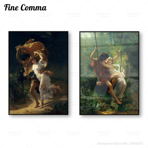 Pierre Auguste Cot Sprint Time The Storm Oil Painting Copy Reproduction Vintage Poster Wall Art Canvas Print Home Decoration ► Photo 1/6