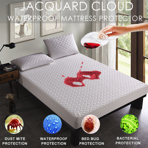 LFH Jacquard Cloudy Mattress Topper Bed Mattress Cover Colchao Waterproof Breathable Mattress Pad For Matress Protector ► Photo 1/6
