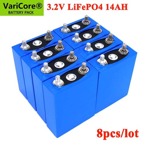 8pcs 3.2V 14Ah battery pack LiFePO4 phosphate 14000mAh for 4S 12V 24V Motorcycle Car motor batteries modification Nickel ► Photo 1/6
