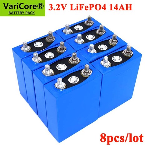 8pcs 3.2V 14Ah battery pack LiFePO4 phosphate 14000mAh for 4S 12V 24V Motorcycle Car motor batteries modification Nickel ► Photo 1/6