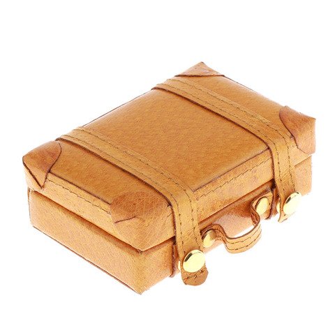 1/6 Classic Doll Dollhouse Miniature Toy PU Leather Trunk Box Suitcase Luggage Traveling Case ► Photo 1/6