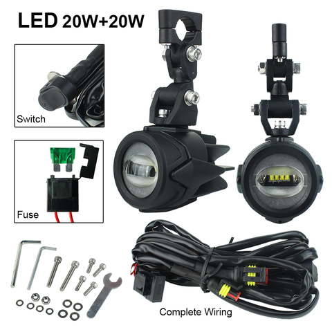 40W LED Auxiliary Lights 6000K Super Bright Fog Driving Light Kits DRL for Motorcycle ► Photo 1/6