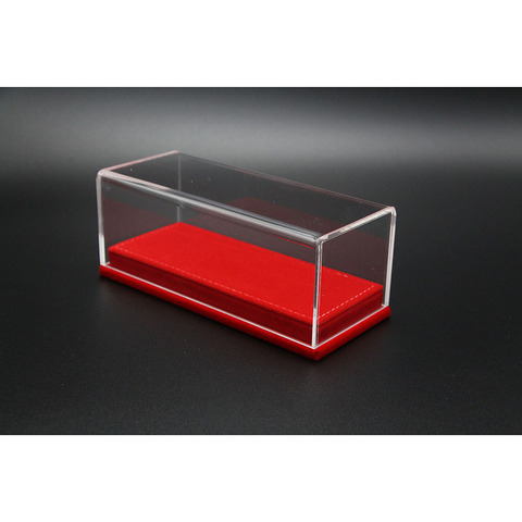 Transparent Acrylic cover Display Case Box with Suede or Pu Leather Colorful Base for show Collection 1/43 Diecast Model car ► Photo 1/6