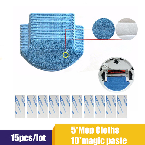 Original thickness mop Cloths for Xiaomi Mi Robot Vacuum Cleaner Parts kit mop Cloths*5+magic paste*10 mop Cloths accessories ► Photo 1/5