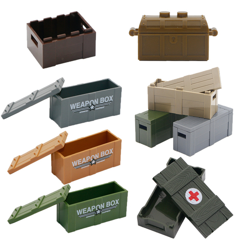 Compatible Weapon Box Mlitary Base Building Blocks Army Soldier Pack Case Chest WAT Team MOC Accessories Brick Toys For Children ► Photo 1/4