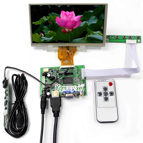 New 6.5 inch LCD screen Monitor AT065TN14 800X480 Driver Board capacitive touch screen kit HDMI VGA 2AV for Raspberry Pi ► Photo 1/6