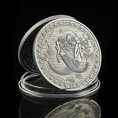 12 Constellation Pisces Antique Silver Coin 2022 Zodiac Sign Token Coin (2.19-3.20) ► Photo 1/6