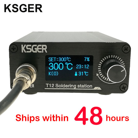 KSGER T12 Soldering Station STM32 OLED V2.0 Digital Electric Controller Aluminum Alloy DIY Kits Welding Tools T12 Iron Tips ► Photo 1/6