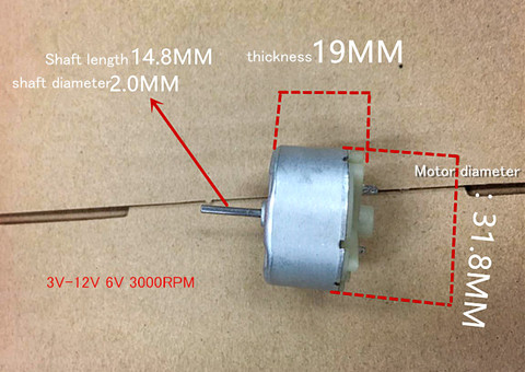 Micro dc motor RF-500 long shaft motor DC 3V 6V 3000rpm 12V Massager rotating light DIY model motor RF-500-12560 ► Photo 1/4