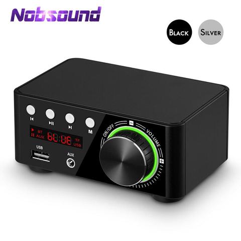 Nobsound Mini Bluetooth 5.0 Power Amplifier Receiver Stereo 2 Ch Home Audio Car Amp USB U-disk Music Player With 19V Adapter ► Photo 1/6