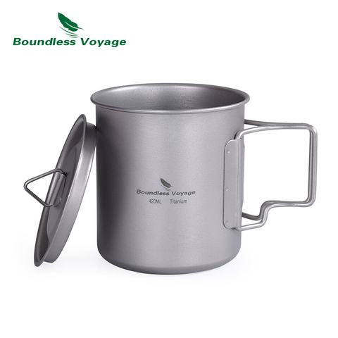 Boundless Voyage 420ml Titanium Cup With Cup Lid Camping Mug Outdoor Water Tea Cup ► Photo 1/5