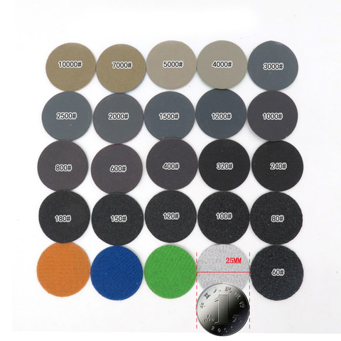 100pcs Sandpaper - 1Inch 25MM Sanding Discs Silicon Carbide 60-10000 Grits Hook and Loop for Polishing & Grinding ► Photo 1/6