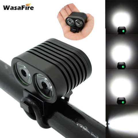 WasaFire Mini 2* XM-L2 LED Bike Light 5000LM Bicycle Front Lights 4 Modes MTB Headlight Cycling Lamp + 8.4V 18650 Battery Pack ► Photo 1/6