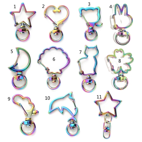50Pcs D Shaped Keychain Clip Hook Purse Bag Key Ring Hook Findings