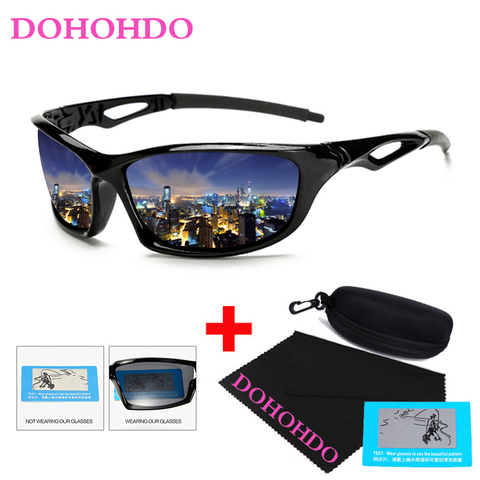 DOHOHDO High Quality Sunglasses Men Driving Night Vision Polarized Goggles Sun Glasses Yellow Lens Anti-Glare Eyewears with box ► Photo 1/6