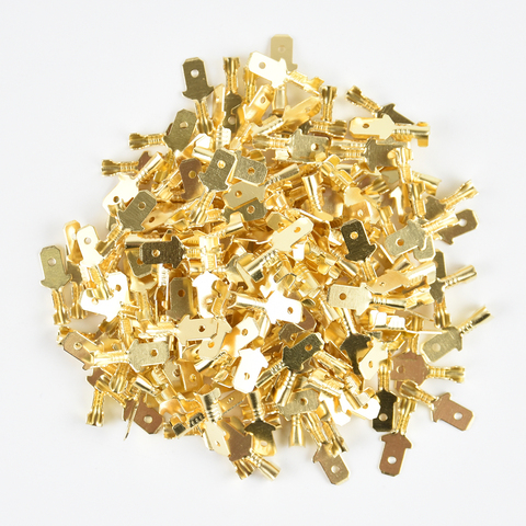 100Pcs/lot 2.8/4.8/6.3mm Female and male Crimp Terminal Connector Gold Brass/Silver Car Speaker Electric Wire Connectors Set ► Photo 1/6