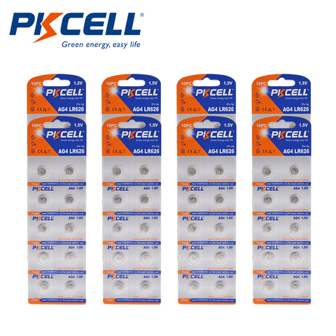 80Pcs PKCELL AG4 Alkaline Battery 377A 377 LR626 SR626SW SR66 LR66 1.5V Button Cell Coin Batteries For Watch Calculators ► Photo 1/6